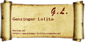 Genzinger Lolita névjegykártya